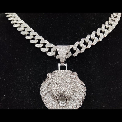 King Of The Jungle 13mm Crystal Cuban Chain Iced Out - Frosted Fate