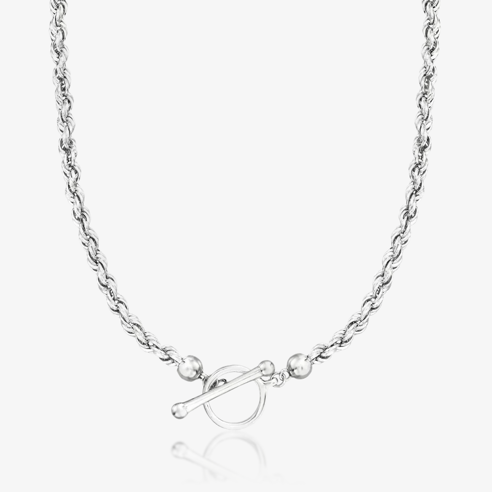 4mm Toggle Rope Chain - White Gold - Frosted Fate