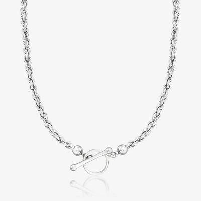 2mm Toggle Rope Chain - White Gold - Frosted Fate