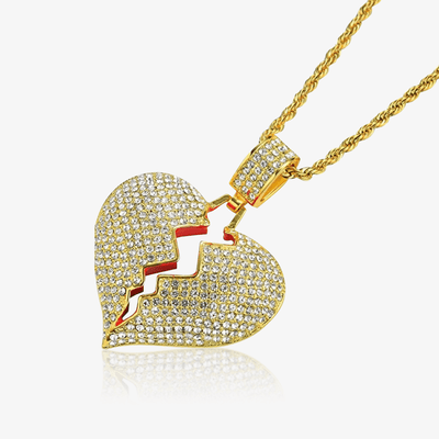 Broken Heart Pendant - Gold - Frosted Fate