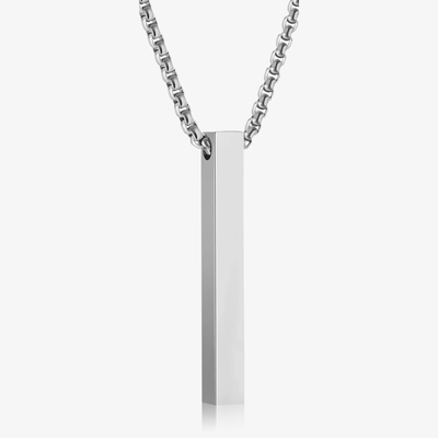 Rectangle Pendant - White Gold - Frosted Fate