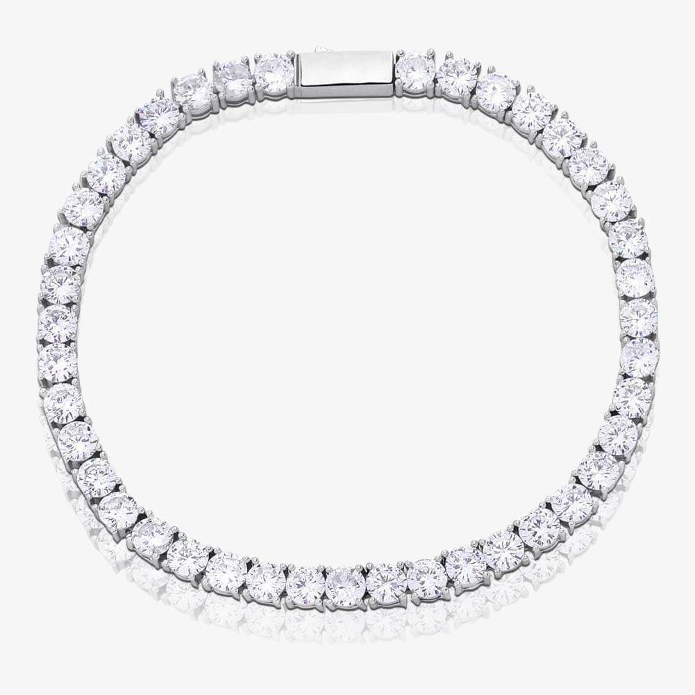 3mm Tennis Bracelet - White Gold - Frosted Fate
