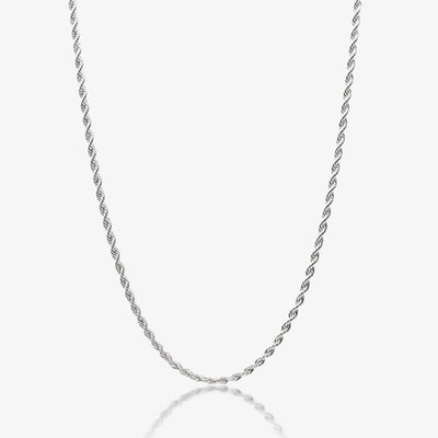 3mm Rope Chain - White Gold - Frosted Fate