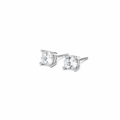 Round Cut Stud Earrings 4mm - Silver - Frosted Fate
