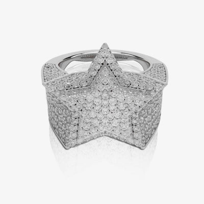 Diamond Star Ring - White Gold - Frosted Fate