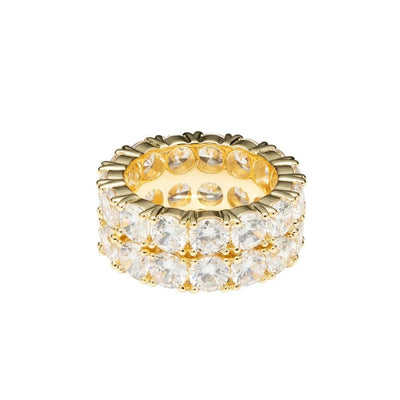 Double Row Diamond Ring - Gold - Frosted Fate