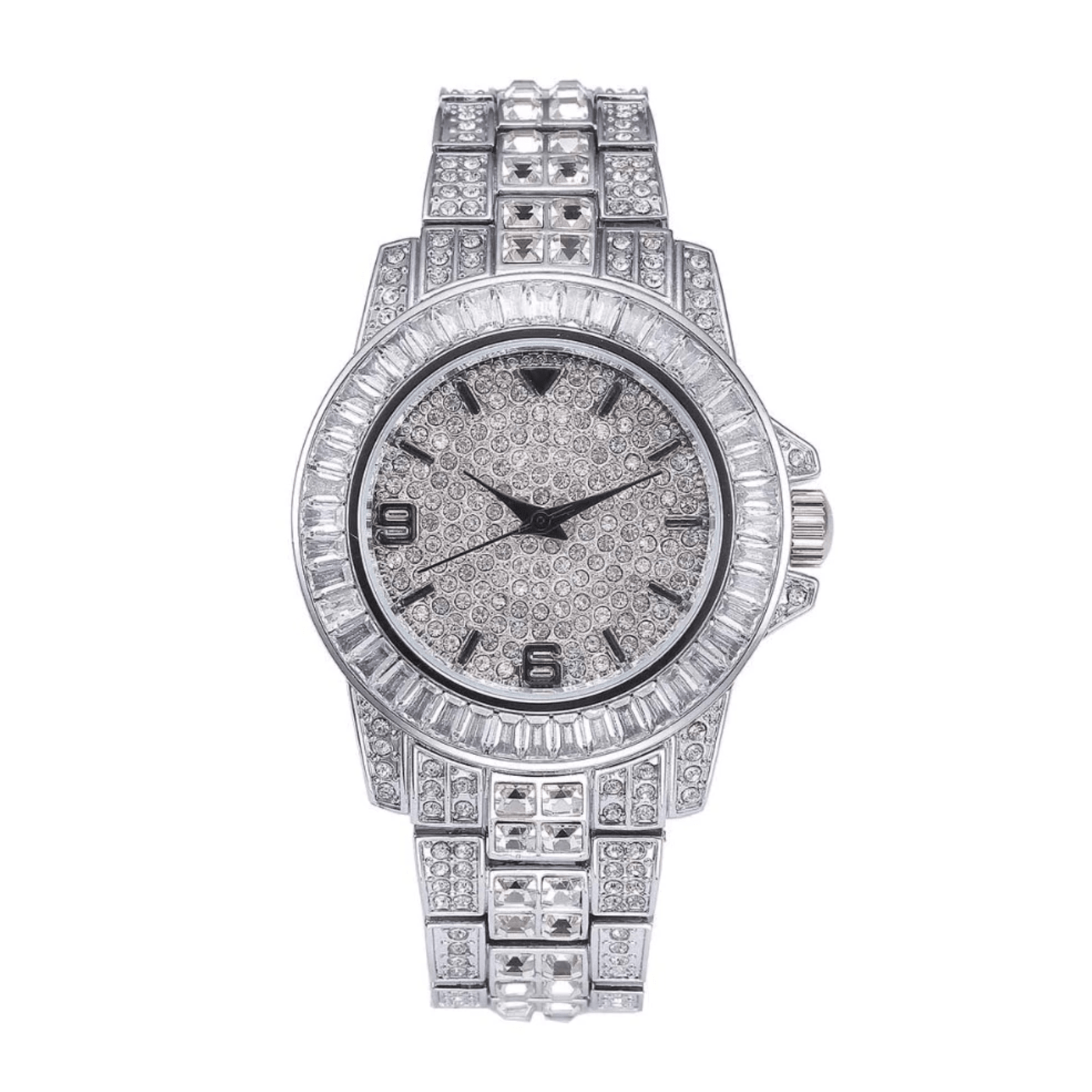 Iced Out Baguette Watch - Silver - Frosted Fate